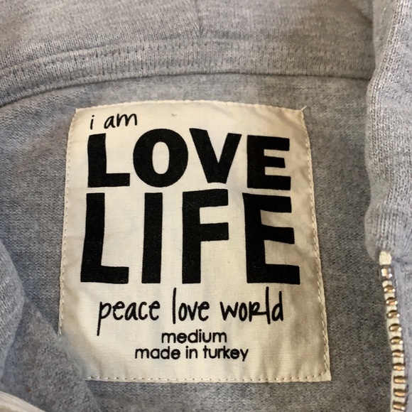 *SOLD* Peace Love World Hooded Jacket - Picture 3 of 13